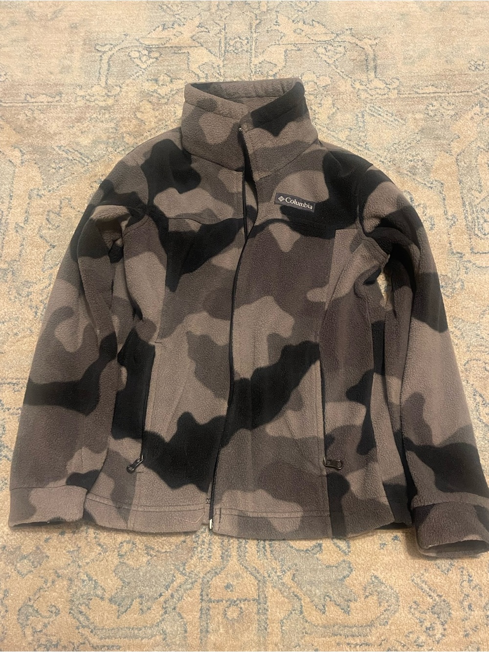 Columbia Kids Camo Fleece Jacket - Gray & Black